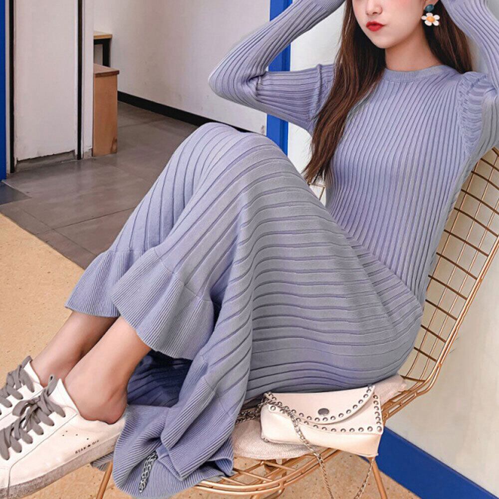 マーメイド ワンピース レディース 秋冬 ニット 韓国 おしゃれ 大人 かわいい きれいめ フェミニン 暖かい 大人可愛い 大人女子