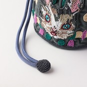 Nathalie Lete Beaded Drawstring Bag Blanche　ナタリーレテ　ガラスビーズ巾着ポーチ Blanche
