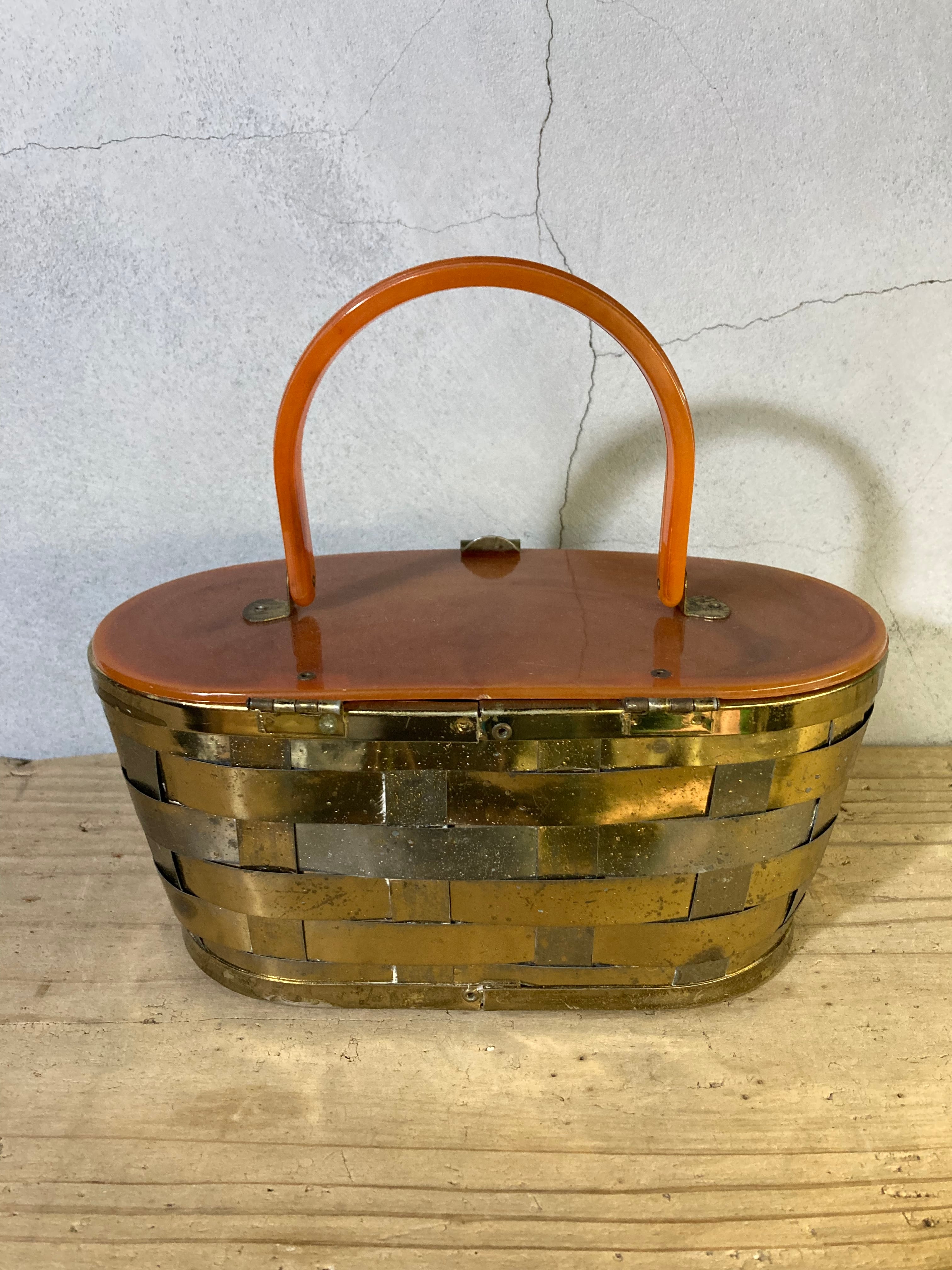 50s vintage かごバッグ 50s】ヴィンテージ ウィッカー ルー 50s vintage かごバッグ 50s】ヴィンテージ ウィッカー ルー