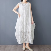 立体花柄 フレア ワンピース 30209