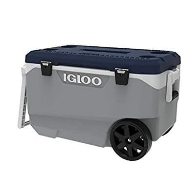 igloo(イグルー) クーラーボックス ハンドル・キャスター付き MAXCOLD LATITUDE 90 ROLLER 約85L マックスコールド  ラティテュード ローラー アウトドア 釣り キャンプ レジャー アッシュグレー