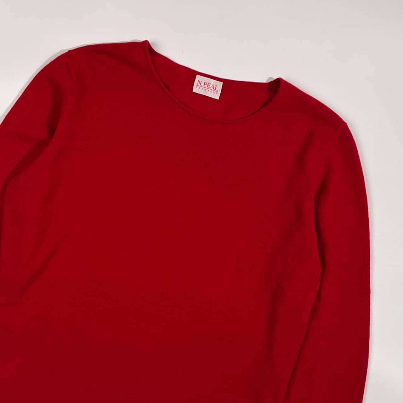 カシミヤ100% N.PEAL エヌピール ニット セーター L/レッド レディース