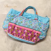 フラダンス 小物 Hula Lani トートバック ブルー系 ホヌ柄 植物柄 モンステラ柄 ハワイアンプリント ハワイアン アロハ フラ ダンス レッスン 練習 ハワイアンダンス 水色 緑 紫 白 ピンク系 グリーン系 パープル系 ホワイト系 華やか 鮮やか カラフル かわいい おしゃれ