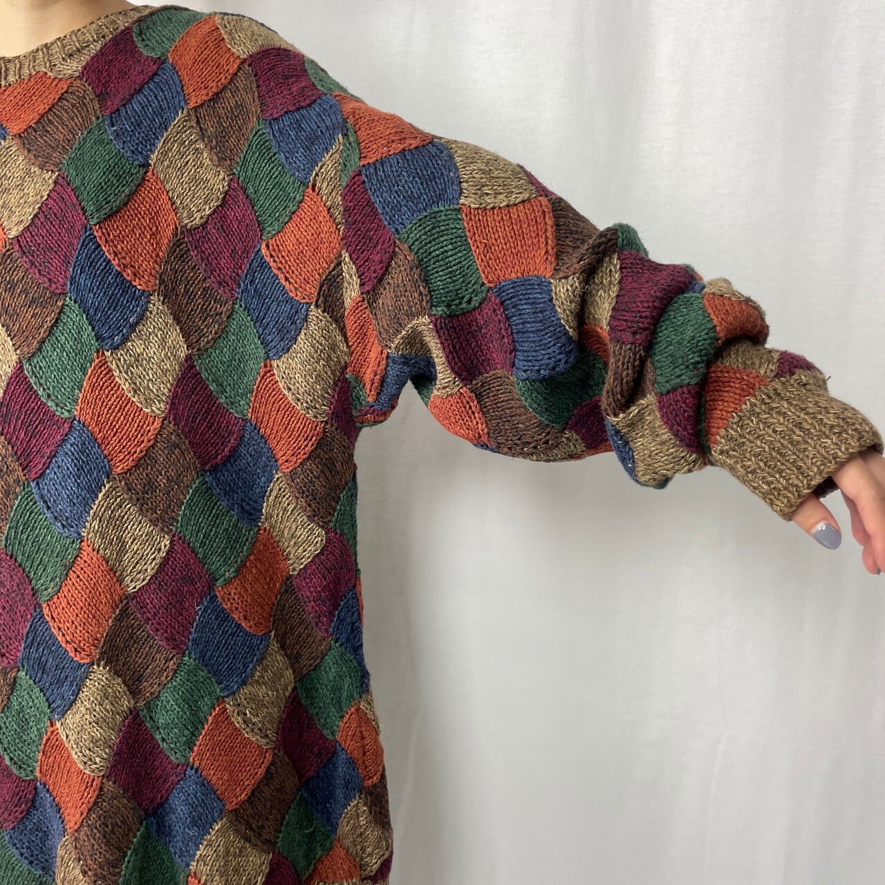90年代 northern isles パッチワークパターン ラミー×コットン ハンド