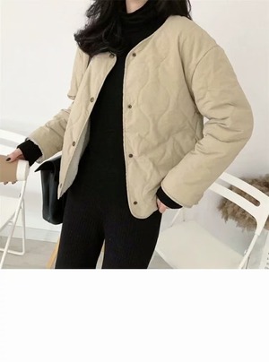 ノーカラーキルティングジャケット　ASF212010-14