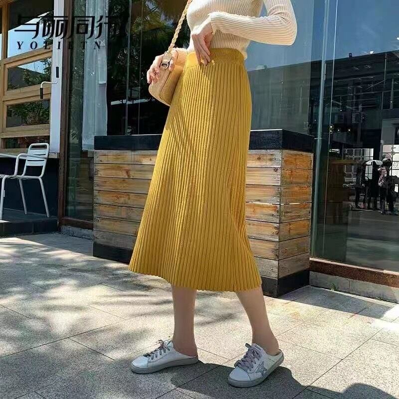 リブニットスカート