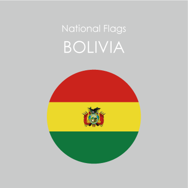 円形国旗ステッカー「ボリビア」