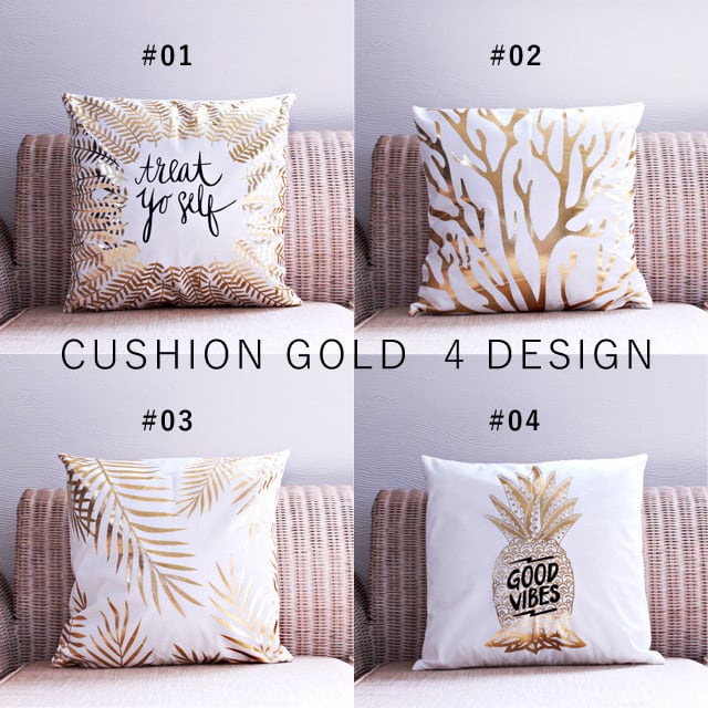 送料無料 ブロンズクッションカバー【#06】45×45 おしゃれ 北欧 白 金