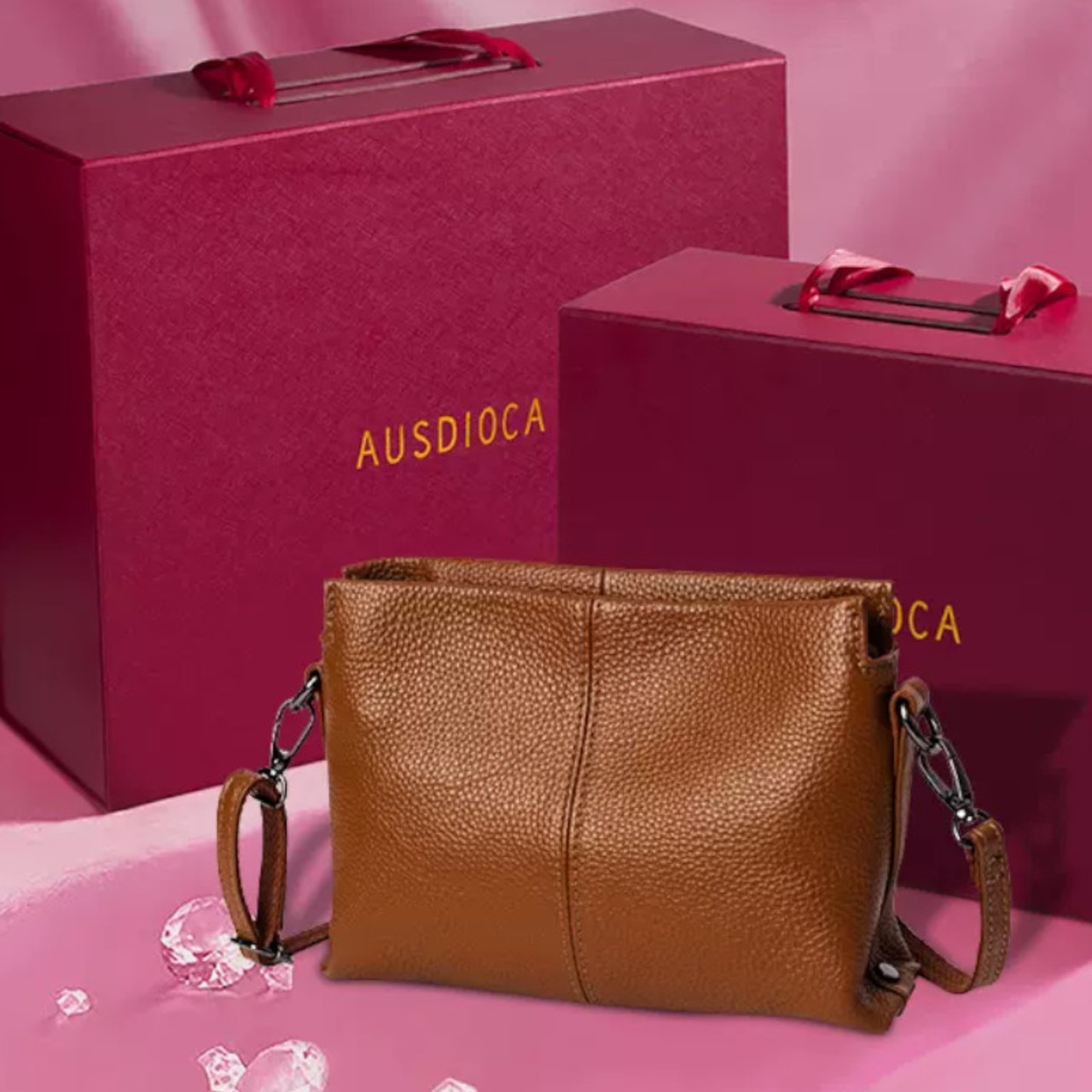 ソフトレザージップショルダーバッグ 6color W10042