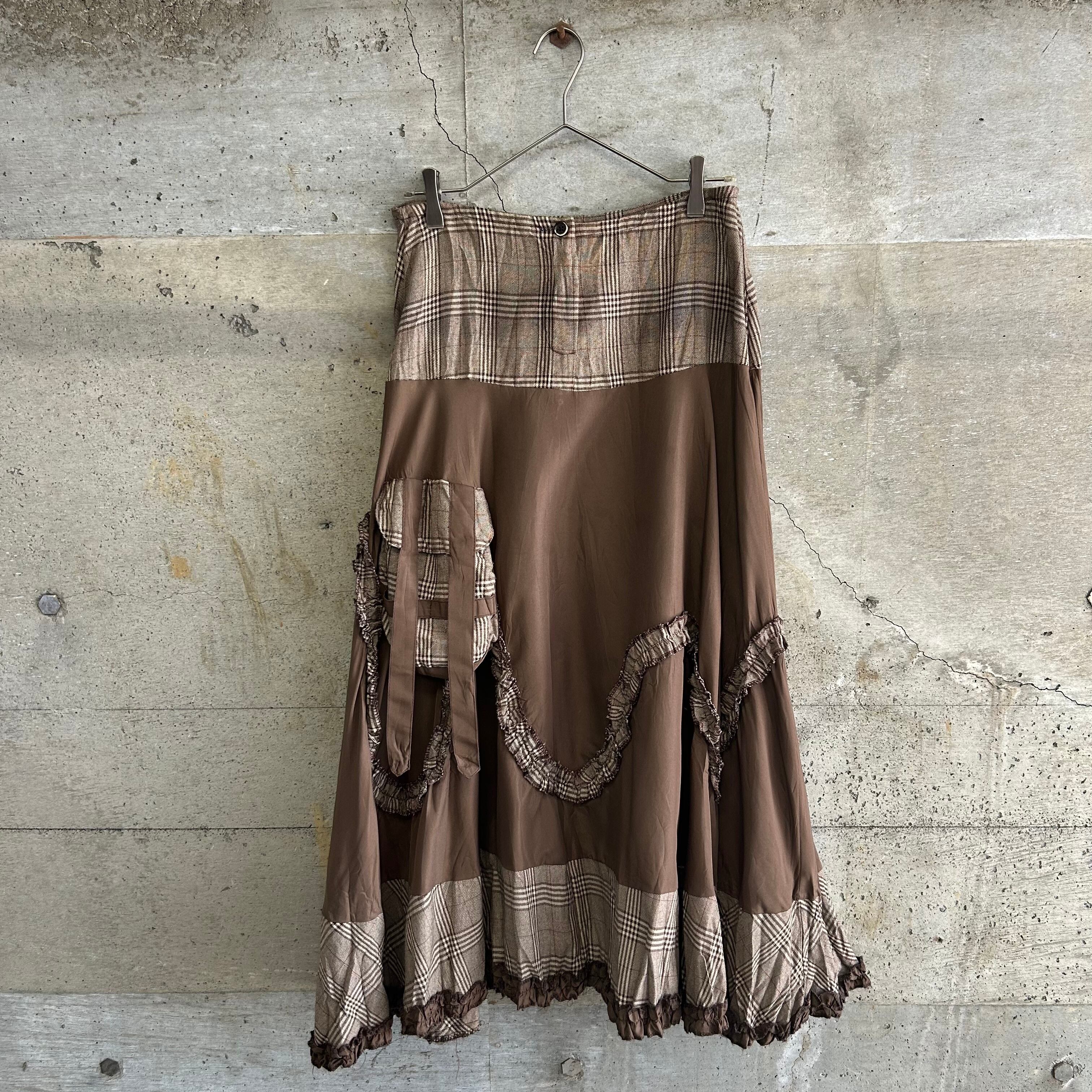Brown ruffle skirt