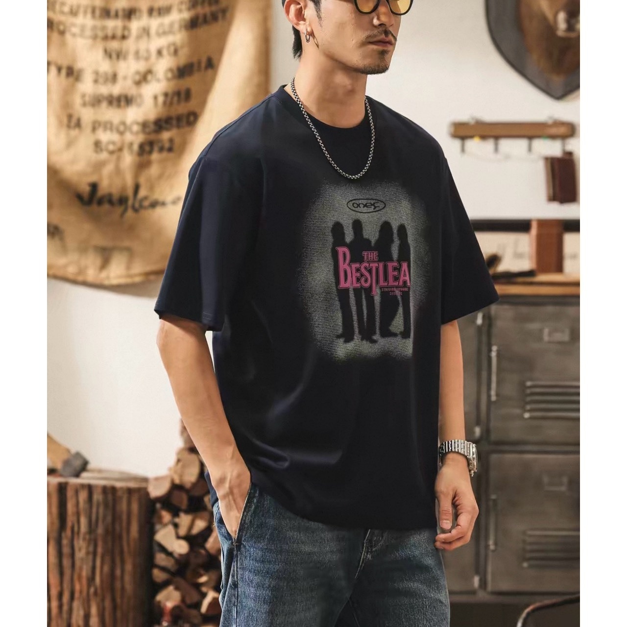 Graphic shadow print t-shirt 1376 - 4
