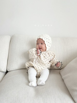 [my_bebe] Dot Body Bodysuit (Bib sold separately) / [마이베베] 도트바디슈트(턱받이별도)