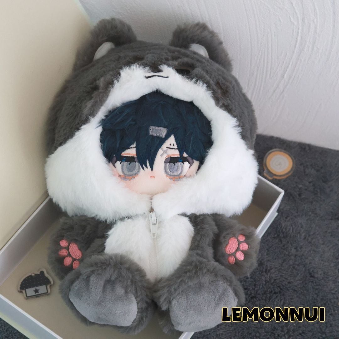 20cm 着せ替え ぬいぐるみ服 ちびぬい もこもこ オオカミ 推し活 推し
