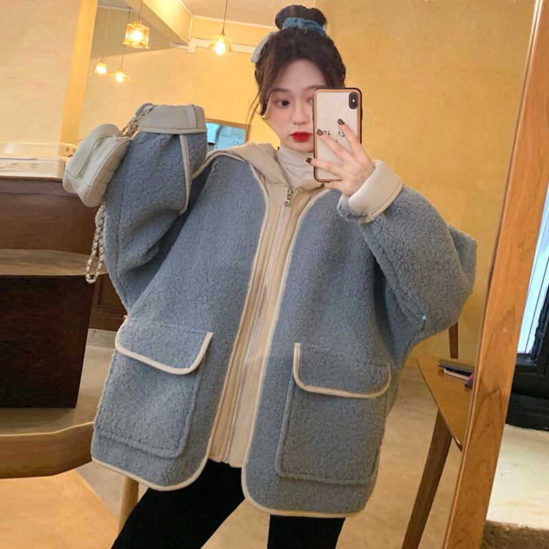 フードフェイクウールコート オータムウィンター 秋物 冬物 ファー スーパーモール27097301981