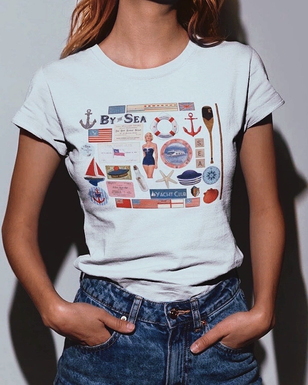 Vintage Design By the Sea T-shirt / ヴィンテージ デザイン マリン Tシャツ | BOUDOIR powered  by BASE