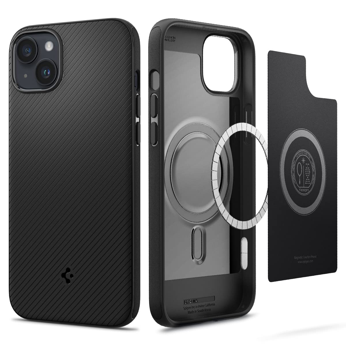Spigen 【米軍MIL規格・Magsafe対応】iPhone14 ケース Magsafe 耐衝撃 米軍MIL規格取得 マット感 マグネット搭載 TPU ワイヤレス充電対応 耐衝撃 すり傷防止 マグ・アーマー・マグフィット ACS05065 (マット・ブラック)