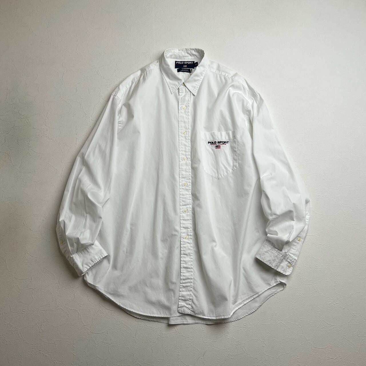 90s ラルフローレン BLAKE シルクリネン 長袖シャツ オフホワイト 90s Ralph Lauren BLAKE シルクリネン BD 長袖シャツ ラルフローレン