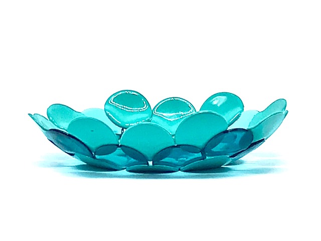 CIRCLE BASKET  Clear Aqua Matt Turquoise   "Lezioni by Enzo Mari"  /  CORSI DESIGN