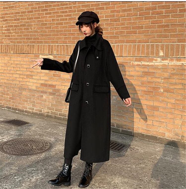 女性 中・長セクション ラペル ゆったりする 長袖 暖かい ウィンター カジュアル 気質 スリム 学院風