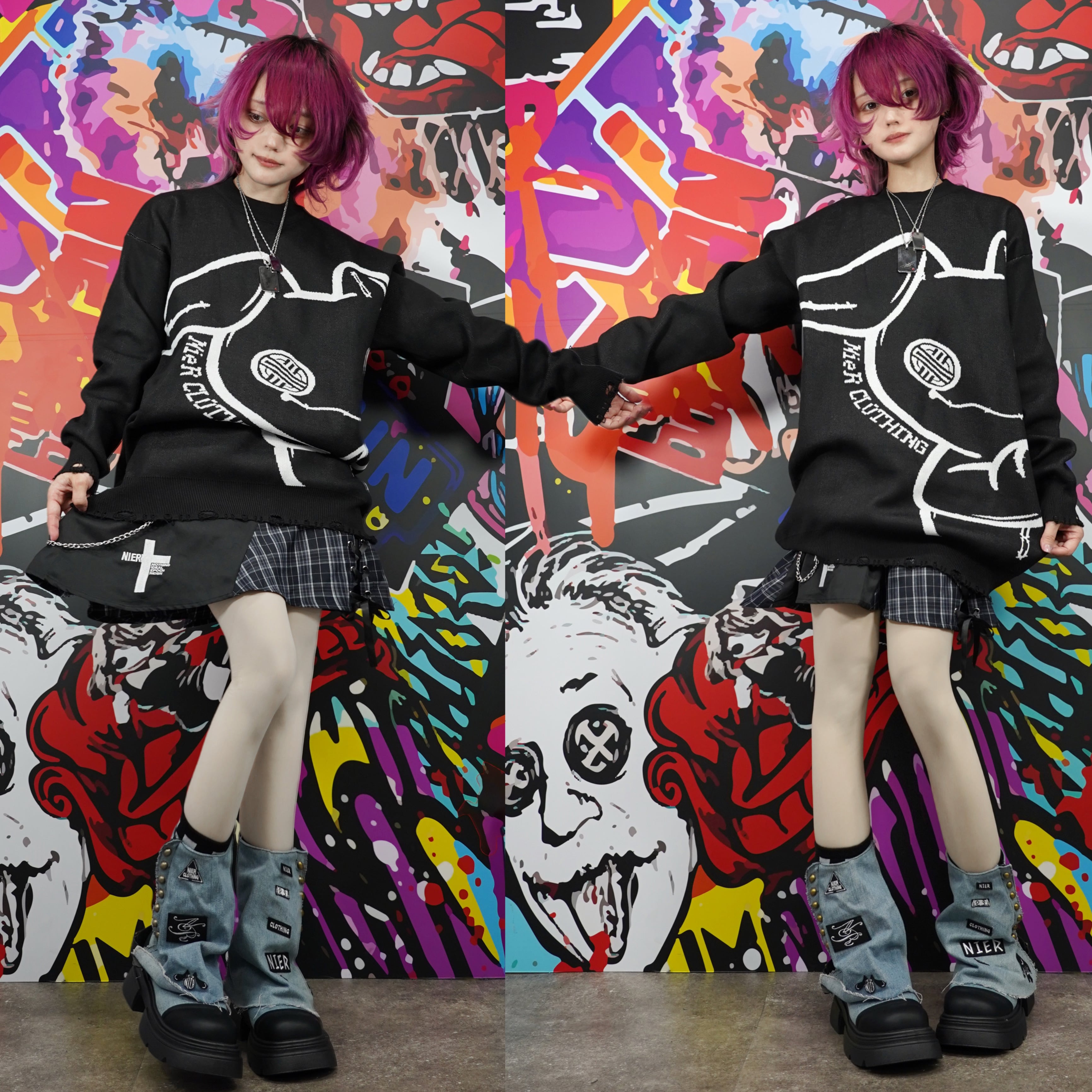 VINTAGE PATCH PLATFORM BOOTS【BLUE】 | NIER CLOTHING