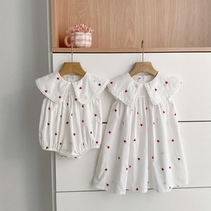 【姉妹服】夏新作　ハートノースリーブロンパース/ワンピース