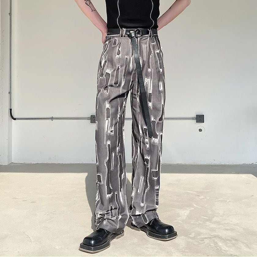 ベルト付きダークデザインワイドパンツ MPA0020