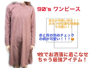 90's OLIVE des OLIVE チェック柄デザイン ワンピース