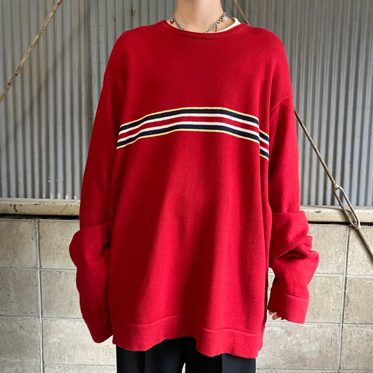 TOMMY HILFIGER トミーヒルフィガー コットンニットセーター メンズL 