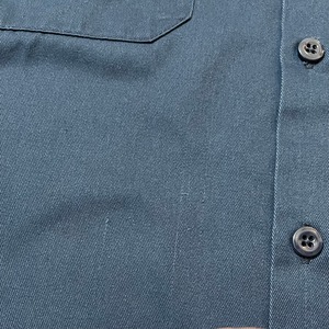 【Dickies】ワークシャツ 無地 ネイビー 長袖シャツ オーバーサイズ L ディッキーズ US古着