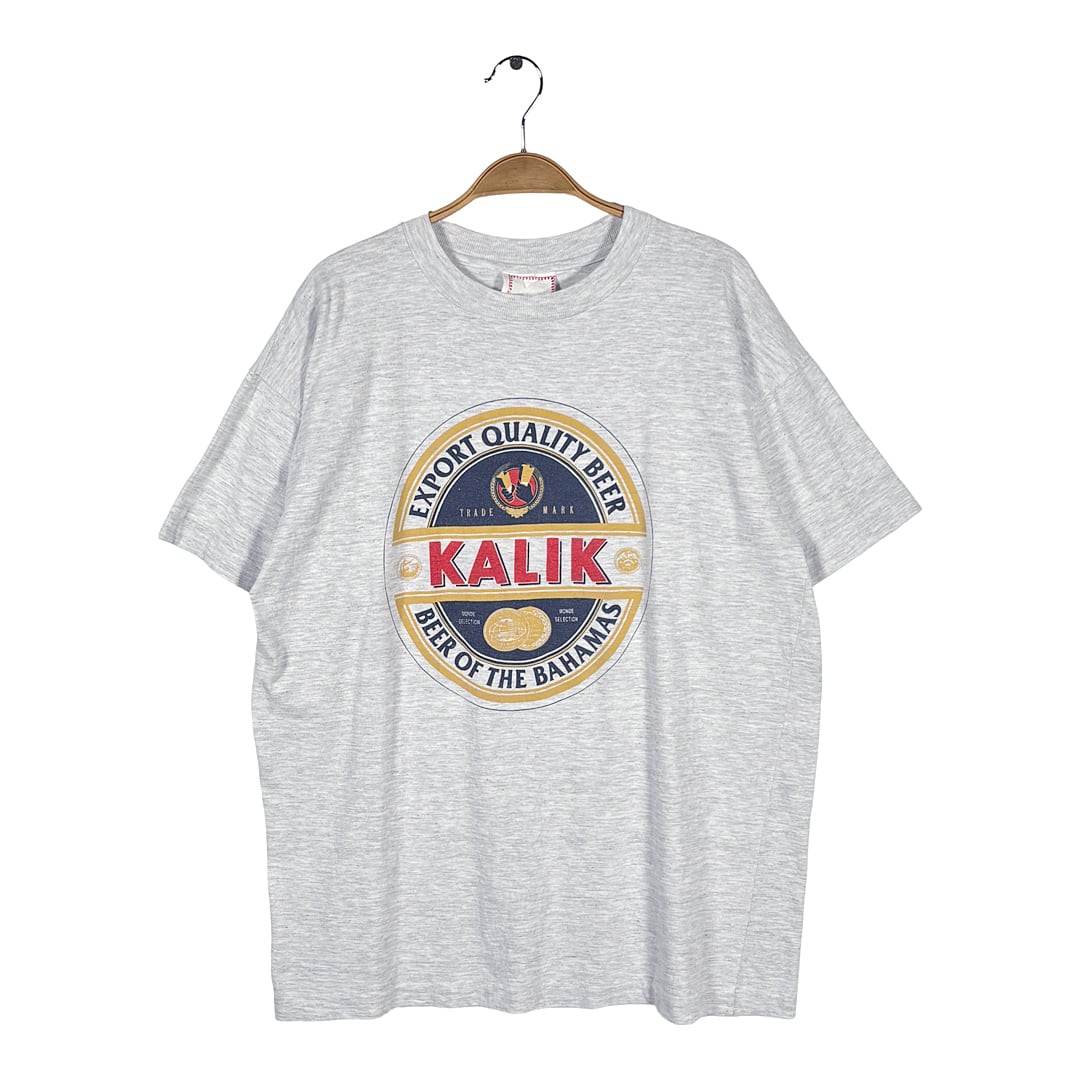90s カリックビール KALIK ヴィンテージ Tシャツ 企業ロゴ バハマビール ノベルティー 販促品 シングルステッチ サイズXL相当 BZ0667