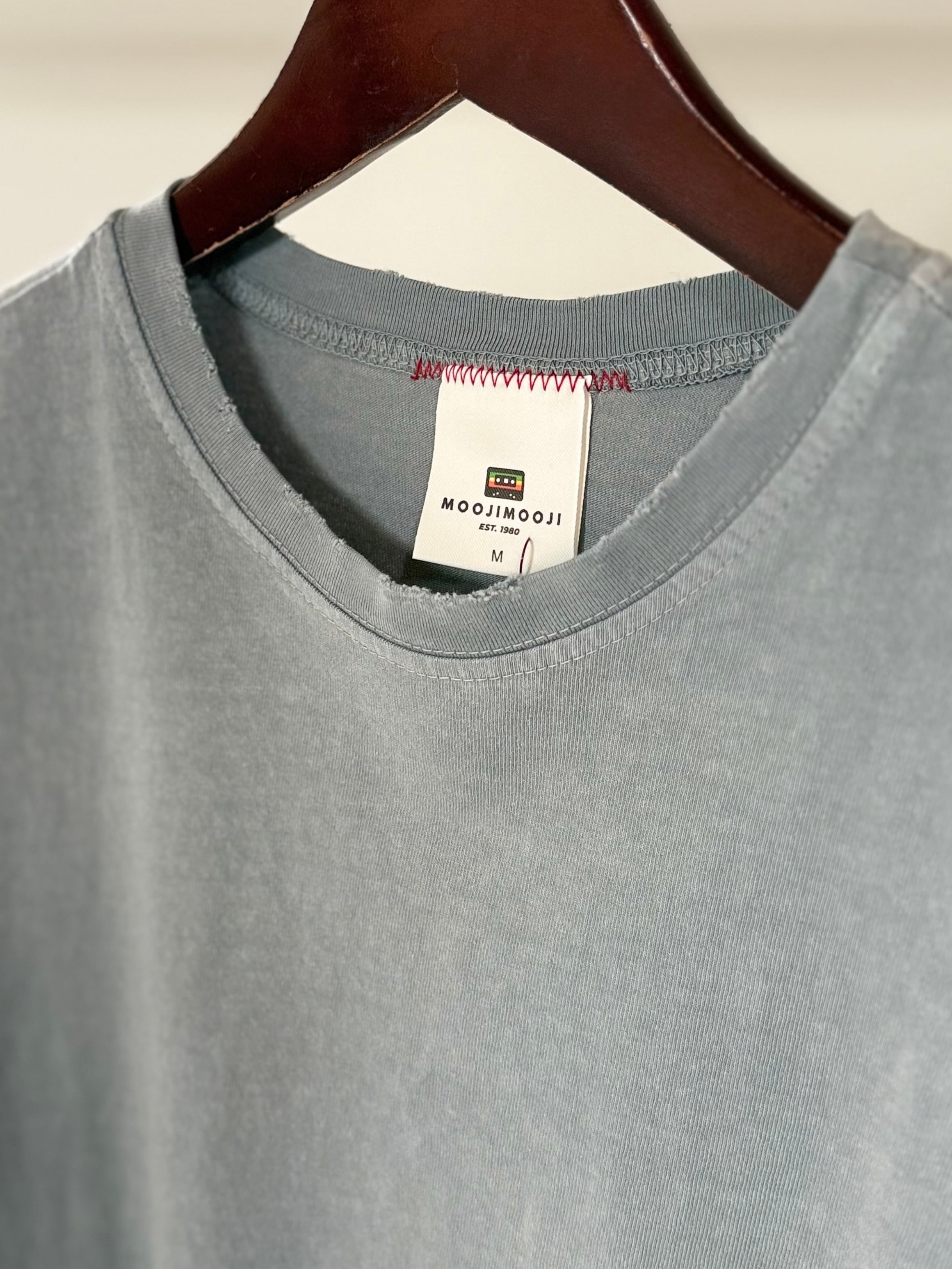 MOOJI MOOJI 【 US Single Stitched T-Shirt Sun Fade】GREY | LARGE