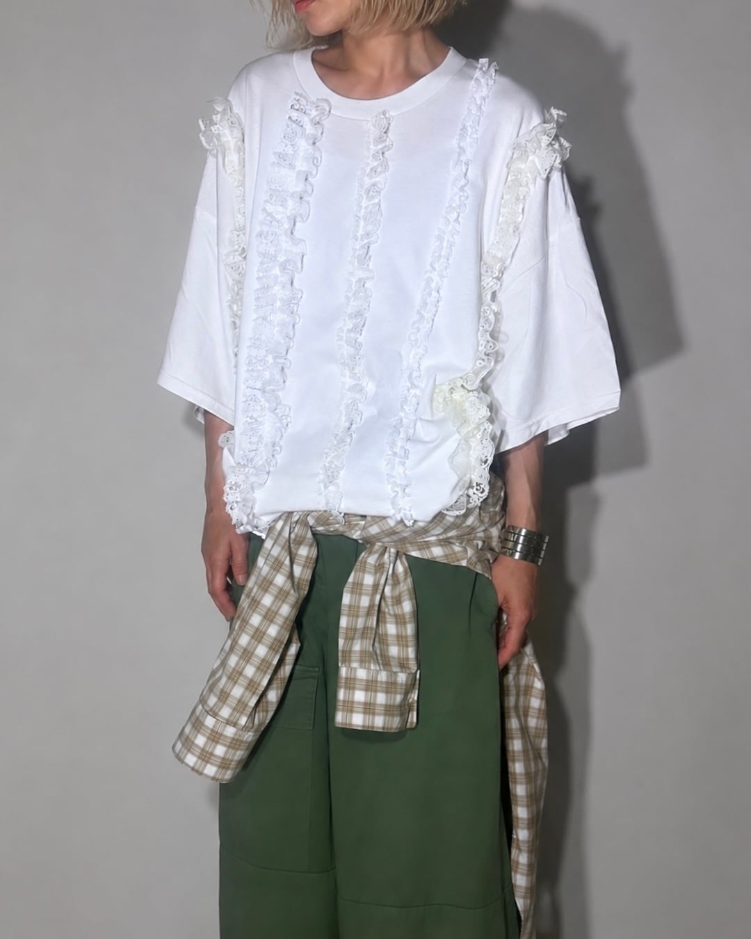 lessico familiare  [STRIPED RUFFLE TEE]