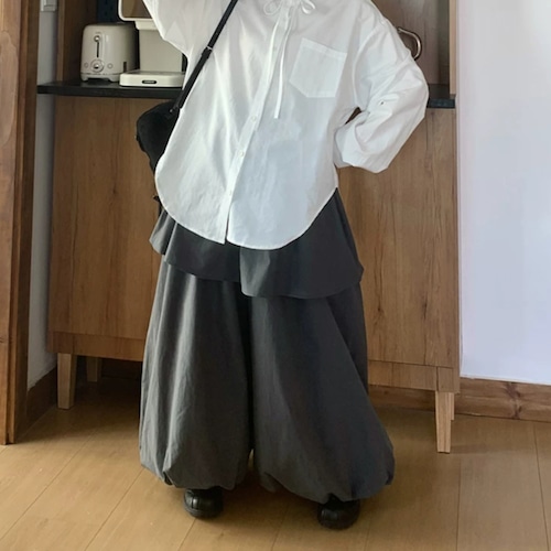 フリル重ねバルーンワイドパンツ ・12542