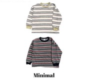 韓国子供服 / 26Autumn / MINIMAL / イブバイカラーストライプTシャツ/ 秋服 *S~JM*