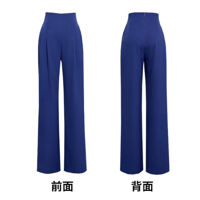 ハイウエスト ストレート フルレングス ダンスパンツ 3col D00631