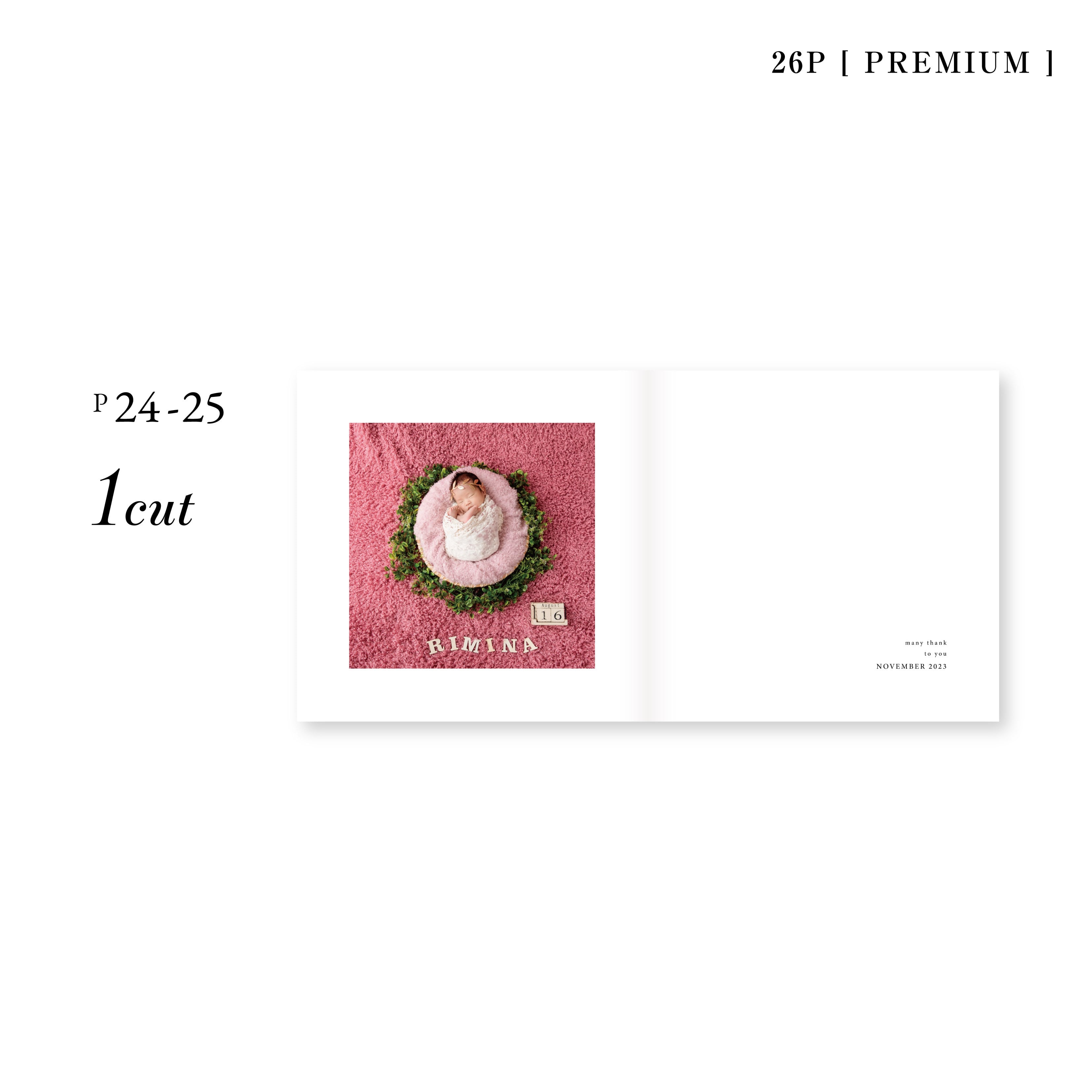 ニューボーンフォト アルバム PREMIUM 26p 50-69cut | Newborn