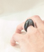 vintage ring black/silver lines