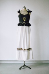 Peacock dress / Indian cotton × Romanian embroidery