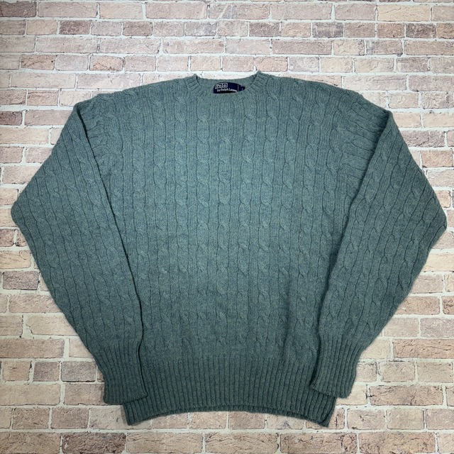 RALPH LAUREN ALPACA/COTTON CABLE SWEATER SIZE L