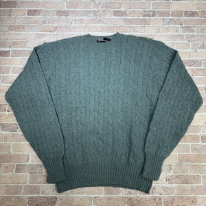 RALPH LAUREN ALPACA/COTTON CABLE SWEATER SIZE L
