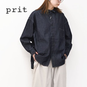 prit [プリット] 6ozデニム レギュラーカラーシャツ [P80644] デニムシャツ・ライトデニム・レギュラーカラー・LADY'S [2025AW]