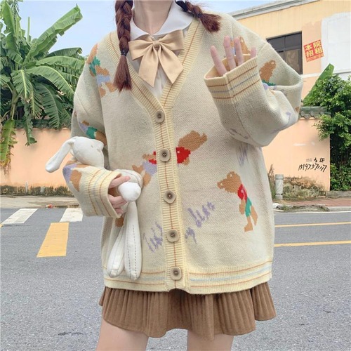 ✞ スタンダードプリント柄セーター コート ♡カーディガントップス 大人女子☆ ロング レトロ スウィート ガーリー ✞ゴスロリ SM ミリ 甘ロリ クラロリ 和ロリ エレガント 黒ロリ 姫ロリ 華ロリ BB-BB8848867396
