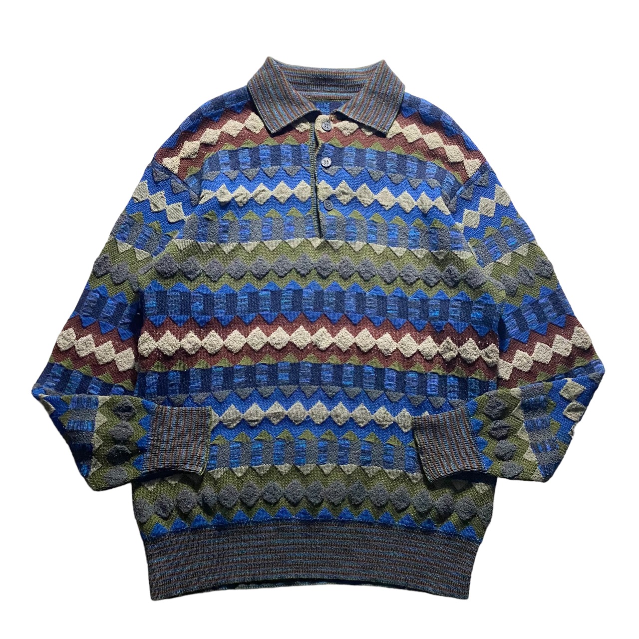 vintage MISSONI SPORT multi-border knit sweater