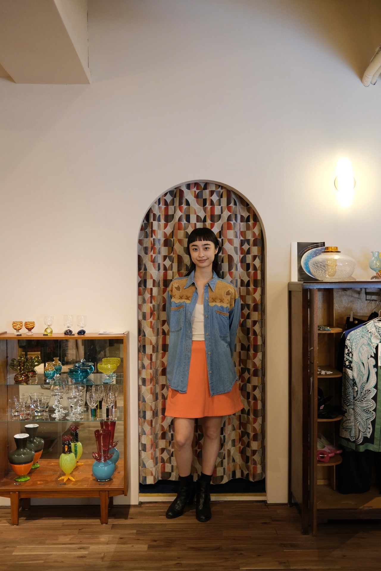【送料無料】"CARVEN"orange skirt
