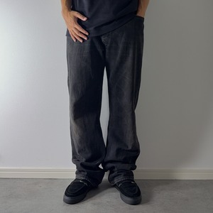 00s Levi's 505 black denim pants "made in USA" [W35.5L32相当] 古着