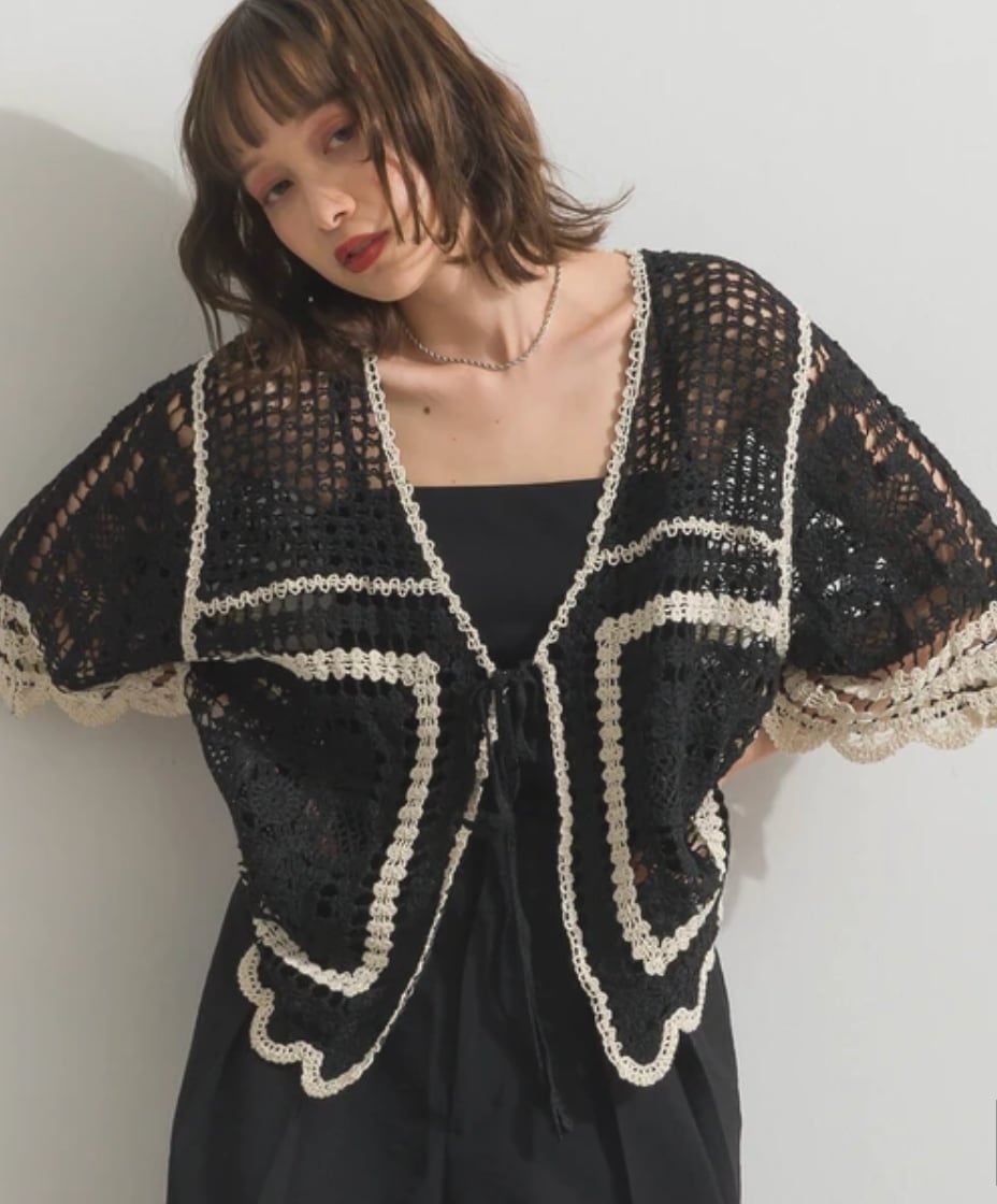 ナンバーミーTOKYO" CLOCHE KNIT CARDIGAN"BLACK