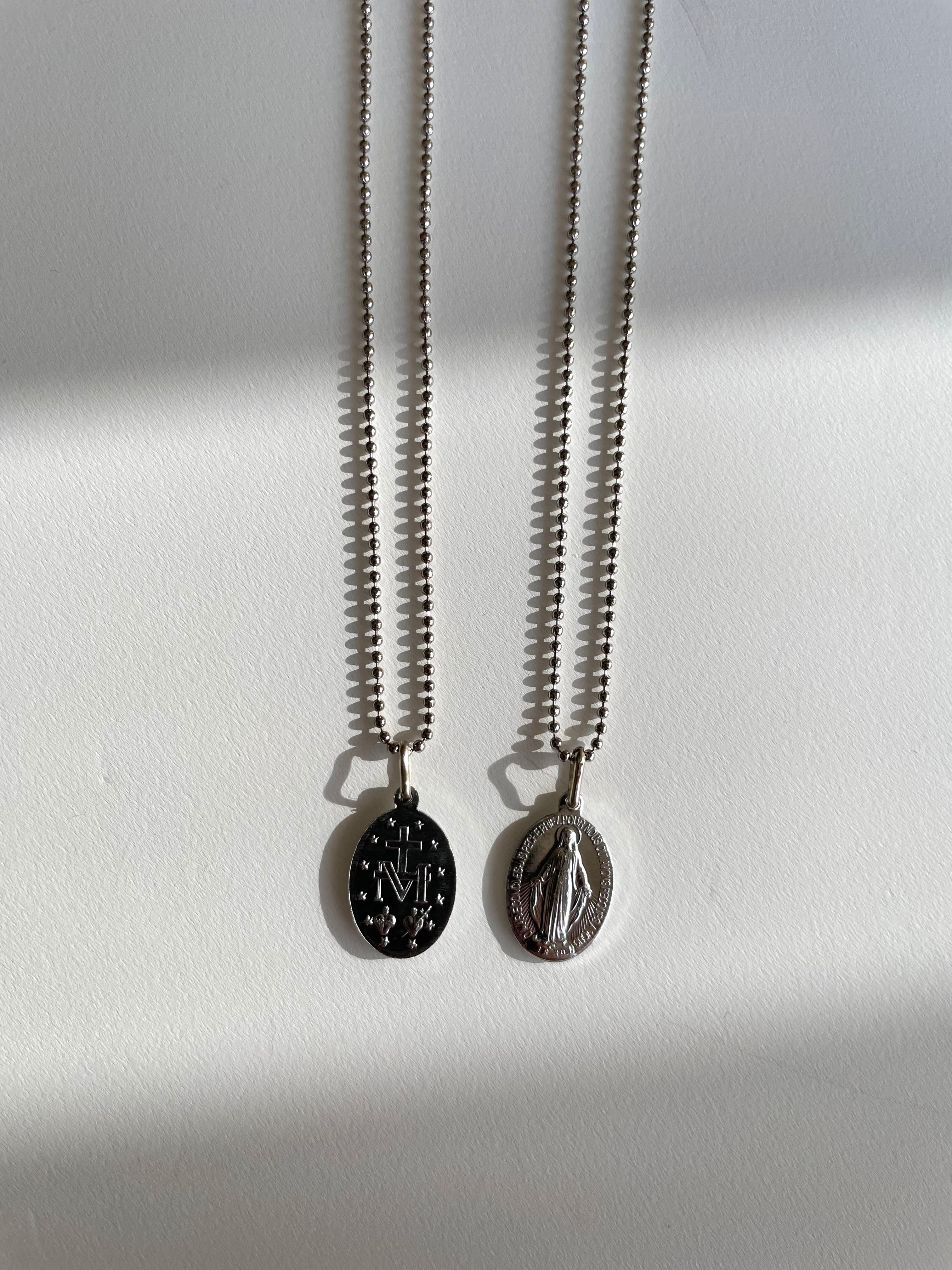 再入荷】奇跡のメダイのシルバーのボールチェーンネックレス | bouquet