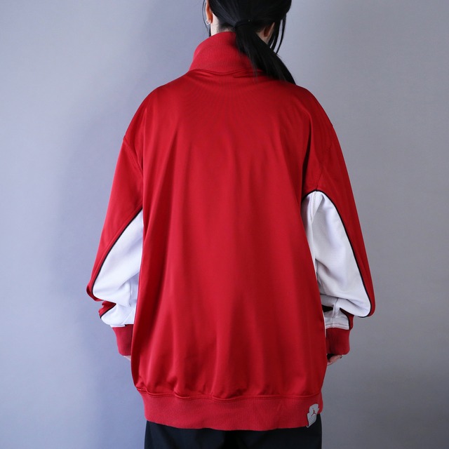 ”jordan" embroidery and switching and zip design over silhouette track jacket