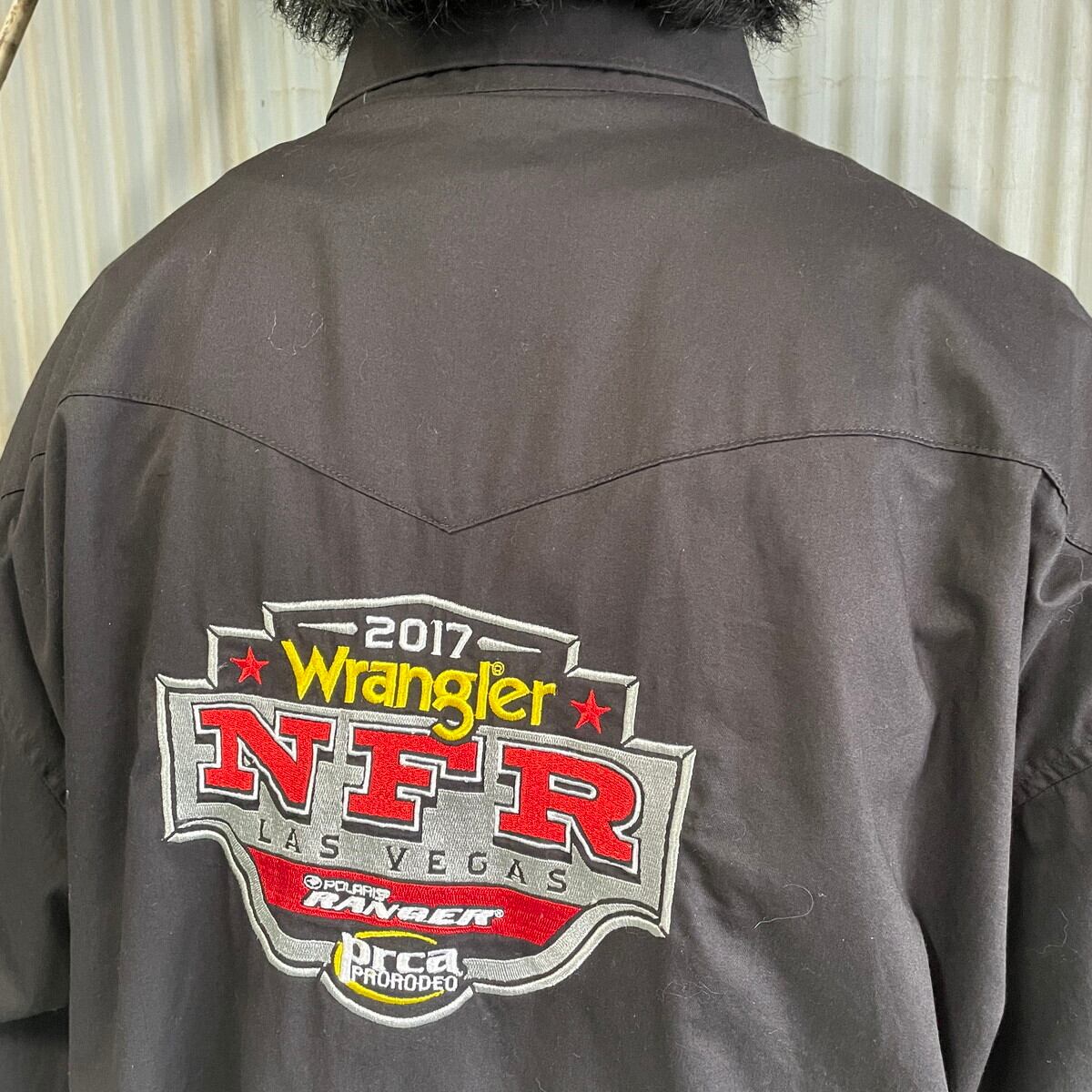 WRANGLER ラングラー NFR ロゴ刺繍 ワッペン ウエスタンシャツ メンズ