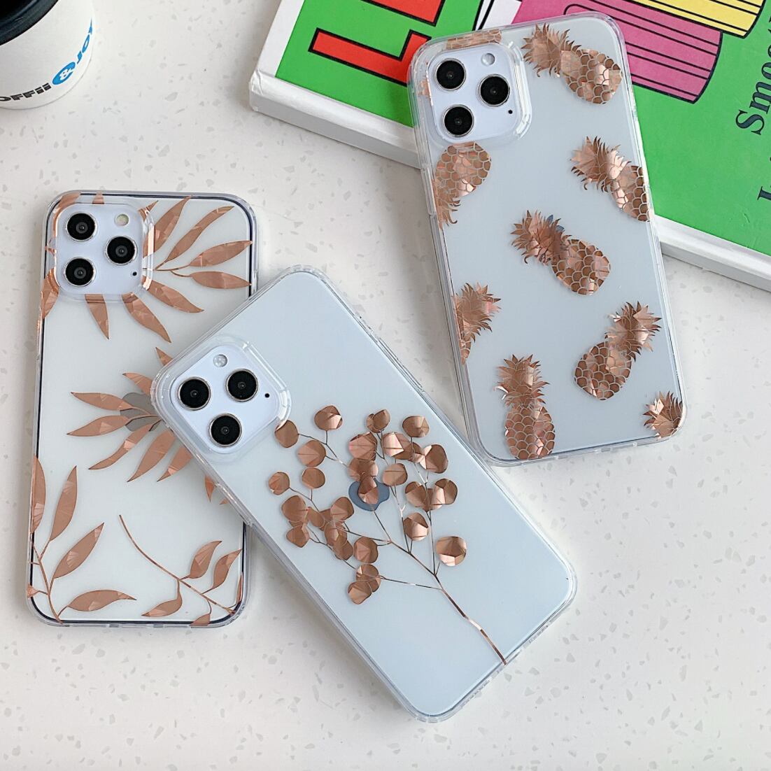 リーフデザインゴールドスマホケース ND-14098